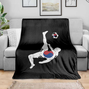 South Korea Soccer Throw Blanket Bicycle Kick Silhouette Korean Flag TS10 Print Your Wear