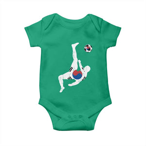 South Korea Soccer Baby Onesie Bicycle Kick Silhouette Korean Flag TS10 Irish Green Print Your Wear