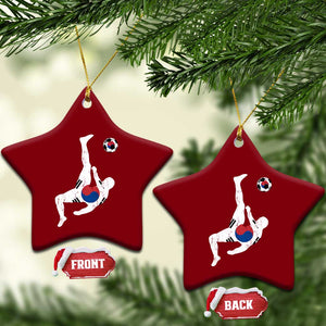 South Korea Soccer Ceramic Ornament Bicycle Kick Silhouette Korean Flag TS10 Print Your Wear