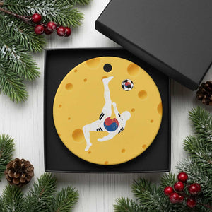 South Korea Soccer Ceramic Ornament Bicycle Kick Silhouette Korean Flag TS10 1pc Yellow Cheese Print Your Wear
