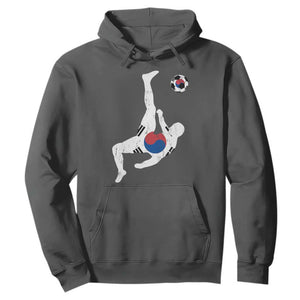 South Korea Soccer Hoodie Bicycle Kick Silhouette Korean Flag TS10 Dark Heather Print Your Wear