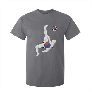 South Korea Soccer T Shirt For Kid Bicycle Kick Silhouette Korean Flag TS10 Charcoal Print Your Wear