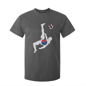 South Korea Soccer T Shirt For Kid Bicycle Kick Silhouette Korean Flag TS10 Dark Heather Print Your Wear