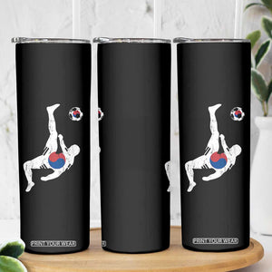 South Korea Soccer Skinny Tumbler Bicycle Kick Silhouette Korean Flag TS10 Print Your Wear