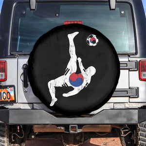 South Korea Soccer Spare Tire Cover Bicycle Kick Silhouette Korean Flag TS10 No hole Black Print Your Wear