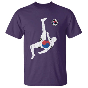 South Korea Soccer T Shirt Bicycle Kick Silhouette Korean Flag TS10 Purple Print Your Wear
