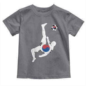 South Korea Soccer Toddler T Shirt Bicycle Kick Silhouette Korean Flag TS10 Charcoal Print Your Wear