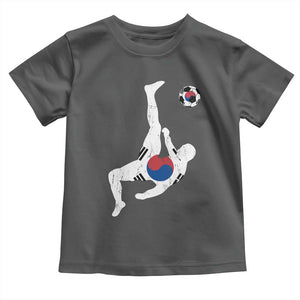 South Korea Soccer Toddler T Shirt Bicycle Kick Silhouette Korean Flag TS10 Dark Heather Print Your Wear