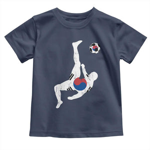 South Korea Soccer Toddler T Shirt Bicycle Kick Silhouette Korean Flag TS10 Navy Print Your Wear