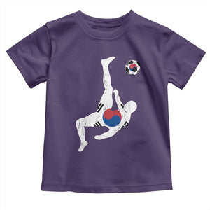 South Korea Soccer Toddler T Shirt Bicycle Kick Silhouette Korean Flag TS10 Purple Print Your Wear