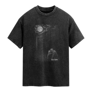 Rake Creepypasta Washed Cotton T-Shirt Cryptid Series Cryptozoology Gift Creepy Horror Halloween