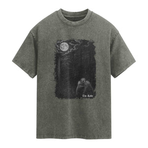 Rake Creepypasta Washed Cotton T-Shirt Cryptid Series Cryptozoology Gift Creepy Horror Halloween