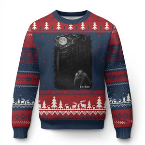 Rake Creepypasta Ugly Christmas Sweater Cryptid Series Cryptozoology Gift Creepy Horror Halloween TS10 Navy Red Print Your Wear