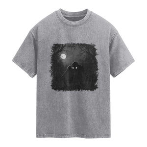 Rake Creepypasta Washed Cotton T-Shirt Creepy Cryptid Series Cryptozoology Gift Halloween
