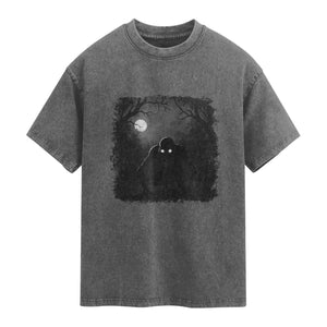 Rake Creepypasta Washed Cotton T-Shirt Creepy Cryptid Series Cryptozoology Gift Halloween
