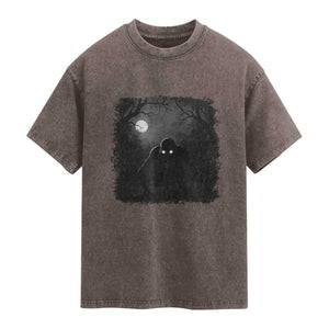 Rake Creepypasta Washed Cotton T-Shirt Creepy Cryptid Series Cryptozoology Gift Halloween