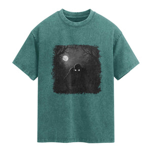 Rake Creepypasta Washed Cotton T-Shirt Creepy Cryptid Series Cryptozoology Gift Halloween