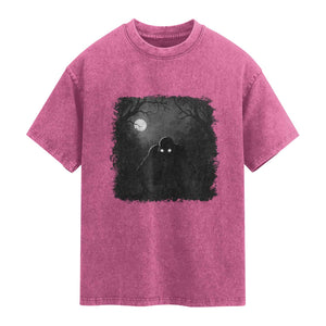Rake Creepypasta Washed Cotton T-Shirt Creepy Cryptid Series Cryptozoology Gift Halloween
