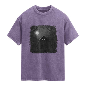 Rake Creepypasta Washed Cotton T-Shirt Creepy Cryptid Series Cryptozoology Gift Halloween