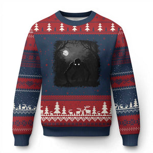 Rake Creepypasta Ugly Christmas Sweater Creepy Cryptid Series Cryptozoology Gift Halloween TS10 Navy Red Print Your Wear