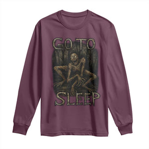 Rake Creepypasta Long Sleeve Shirt Creepy Cryptid Series Alt Goth Grunge Horror Aesthetic TS10 Maroon Print Your Wear
