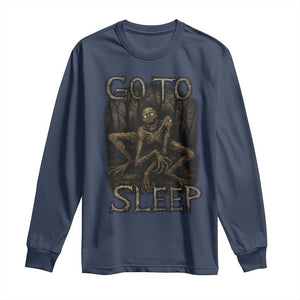 Rake Creepypasta Long Sleeve Shirt Creepy Cryptid Series Alt Goth Grunge Horror Aesthetic TS10 Navy Print Your Wear
