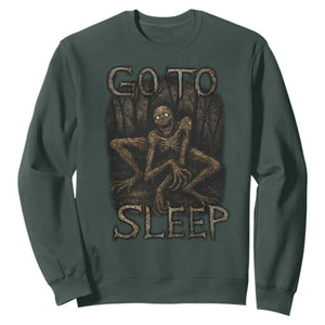 Rake Creepypasta Sweatshirt Creepy Cryptid Series Alt Goth Grunge Horror Aesthetic TS10 Dark Forest Green Print Your Wear