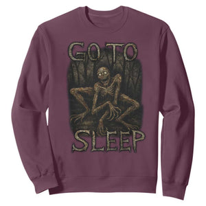Rake Creepypasta Sweatshirt Creepy Cryptid Series Alt Goth Grunge Horror Aesthetic TS10 Maroon Print Your Wear