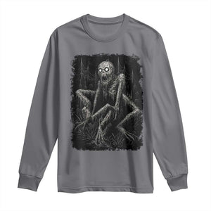 Creepy Rake Long Sleeve Shirt Creepypasta Cryptid Series Alt Goth Grunge Horror Aesthetic TS10 Charcoal Print Your Wear