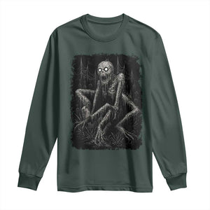 Creepy Rake Long Sleeve Shirt Creepypasta Cryptid Series Alt Goth Grunge Horror Aesthetic TS10 Dark Forest Green Print Your Wear