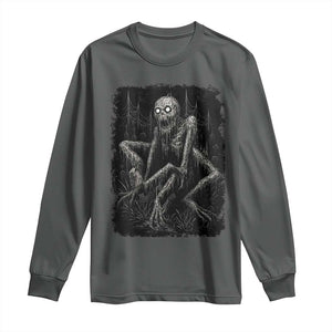Creepy Rake Long Sleeve Shirt Creepypasta Cryptid Series Alt Goth Grunge Horror Aesthetic TS10 Dark Heather Print Your Wear