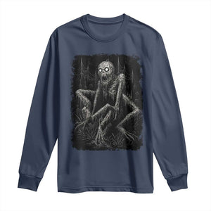 Creepy Rake Long Sleeve Shirt Creepypasta Cryptid Series Alt Goth Grunge Horror Aesthetic TS10 Navy Print Your Wear