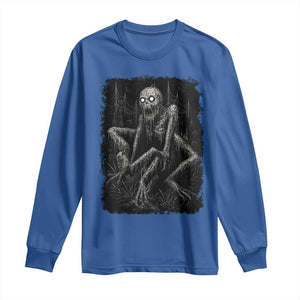 Creepy Rake Long Sleeve Shirt Creepypasta Cryptid Series Alt Goth Grunge Horror Aesthetic TS10 Royal Blue Print Your Wear