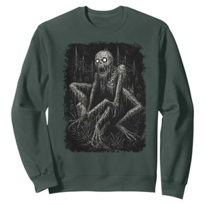Creepy Rake Sweatshirt Creepypasta Cryptid Series Alt Goth Grunge Horror Aesthetic TS10 Dark Forest Green Print Your Wear