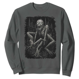 Creepy Rake Sweatshirt Creepypasta Cryptid Series Alt Goth Grunge Horror Aesthetic TS10 Dark Heather Print Your Wear