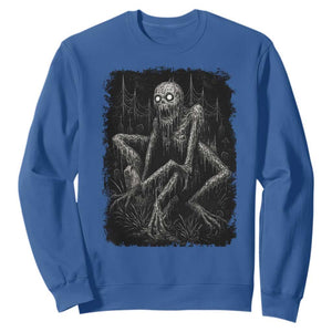 Creepy Rake Sweatshirt Creepypasta Cryptid Series Alt Goth Grunge Horror Aesthetic TS10 Royal Blue Print Your Wear