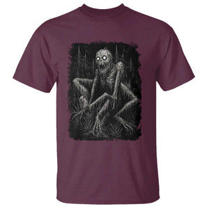 Creepy Rake T Shirt Creepypasta Cryptid Series Alt Goth Grunge Horror Aesthetic TS10 Maroon Print Your Wear