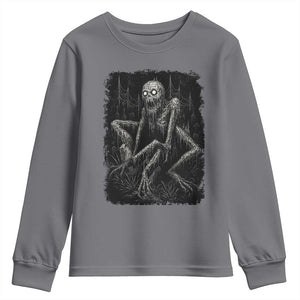 Creepy Rake Youth Sweatshirt Creepypasta Cryptid Series Alt Goth Grunge Horror Aesthetic TS10 Charcoal Print Your Wear