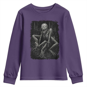 Creepy Rake Youth Sweatshirt Creepypasta Cryptid Series Alt Goth Grunge Horror Aesthetic TS10 Purple Print Your Wear