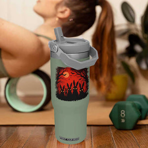 Rake Creepypasta Flip Straw Tumbler Creepy Cryptid Series Horror Goth Alt Alternative Art TS10 One Size: 30 oz Moss Green Print Your Wear