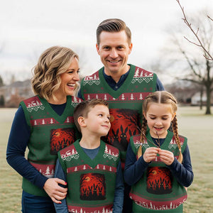 Rake Creepypasta V-Neck Knit Sweater Vest Creepy Cryptid Series Horror Goth Alt Alternative Art TS10 Red Green Print Your Wear