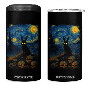 Creepy Cute Bunny Rabbits 4 in 1 Can Cooler Tumbler Alt Goth Grunge Dark Horror Starry Night Van Gogh Aesthetic TS10 One Size: 16 oz Black Print Your Wear