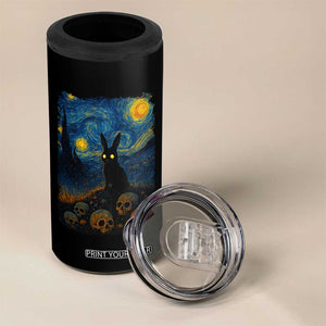 Creepy Cute Bunny Rabbits 4 in 1 Can Cooler Tumbler Alt Goth Grunge Dark Horror Starry Night Van Gogh Aesthetic TS10 Print Your Wear