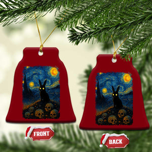 Creepy Cute Bunny Rabbits Ceramic Ornament Alt Goth Grunge Dark Horror Starry Night Van Gogh Aesthetic TS10 Print Your Wear