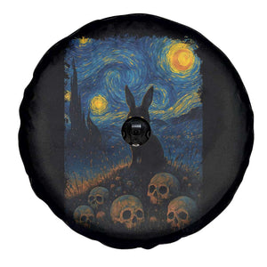 Creepy Cute Bunny Rabbits Spare Tire Cover Alt Goth Grunge Dark Horror Starry Night Van Gogh Aesthetic TS10 Print Your Wear