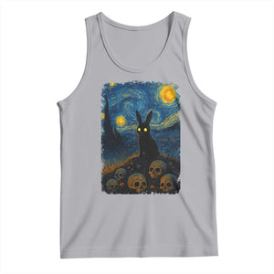 Creepy Cute Bunny Rabbits Tank Top Alt Goth Grunge Dark Horror Starry Night Van Gogh Aesthetic TS10 Athletic Heather Print Your Wear