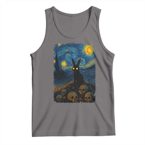 Creepy Cute Bunny Rabbits Tank Top Alt Goth Grunge Dark Horror Starry Night Van Gogh Aesthetic TS10 Deep Heather Print Your Wear