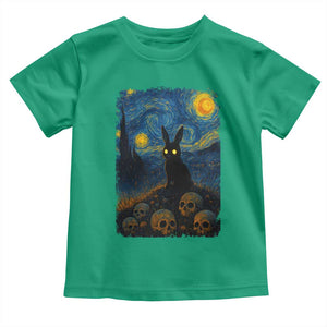 Creepy Cute Bunny Rabbits Toddler T Shirt Alt Goth Grunge Dark Horror Starry Night Van Gogh Aesthetic TS10 Irish Green Print Your Wear