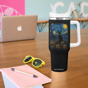 Creepy Cute Bunny Rabbits Tumbler With Handle Alt Goth Grunge Dark Horror Starry Night Van Gogh Aesthetic TS10 Print Your Wear