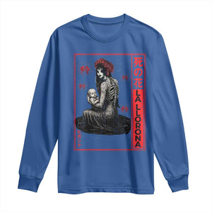 La Llorona Long Sleeve Shirt Folklore Japanese Spider Lily Soft Grunge Anime Aesthetic Flower TS10 Royal Blue Print Your Wear